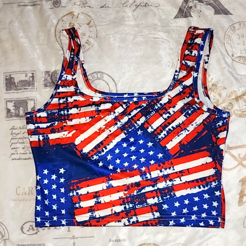 AMERICAN FLAG CROP TOP